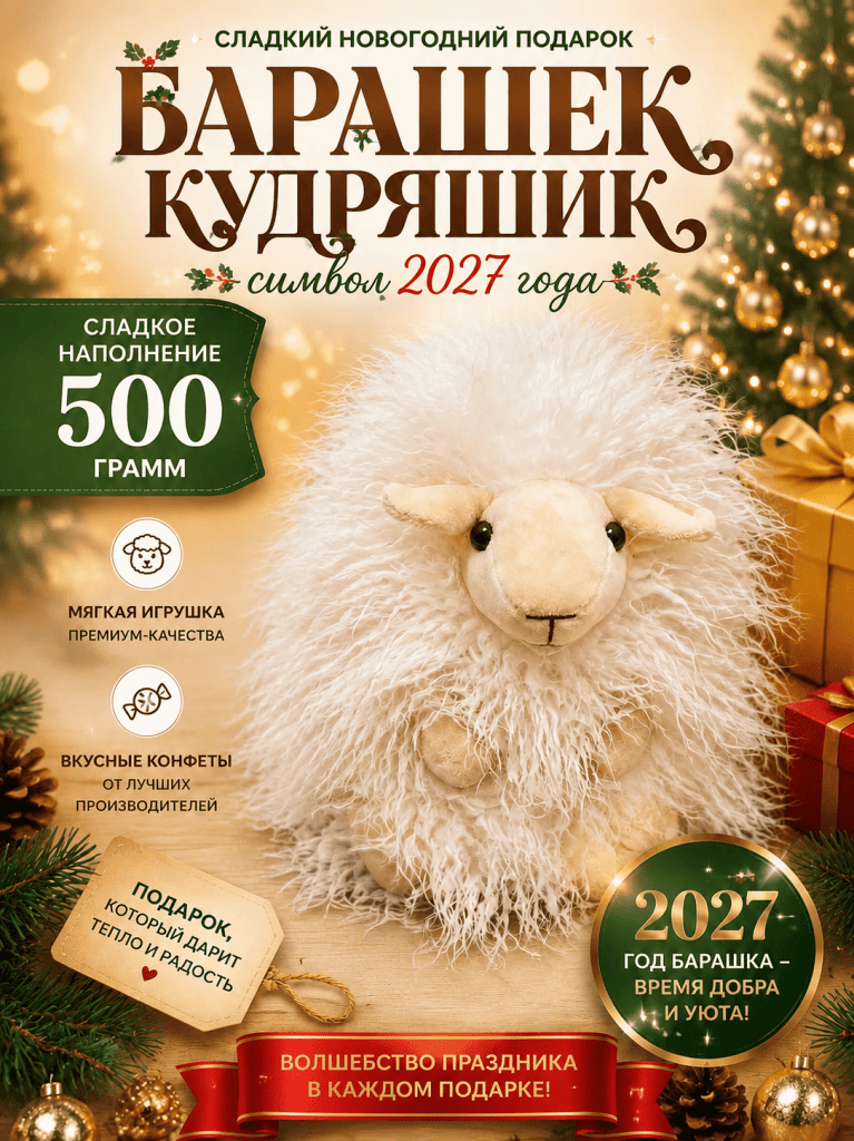 Подарок Барашек-Кудряшик