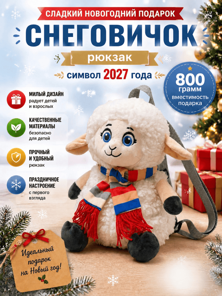 Подарок Рюкзак Овечка Снеговичок